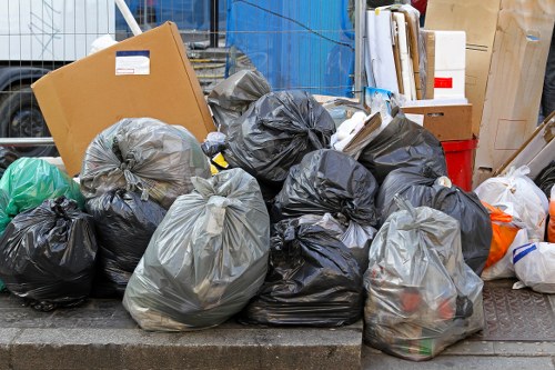 Charity workers accepting furniture donations